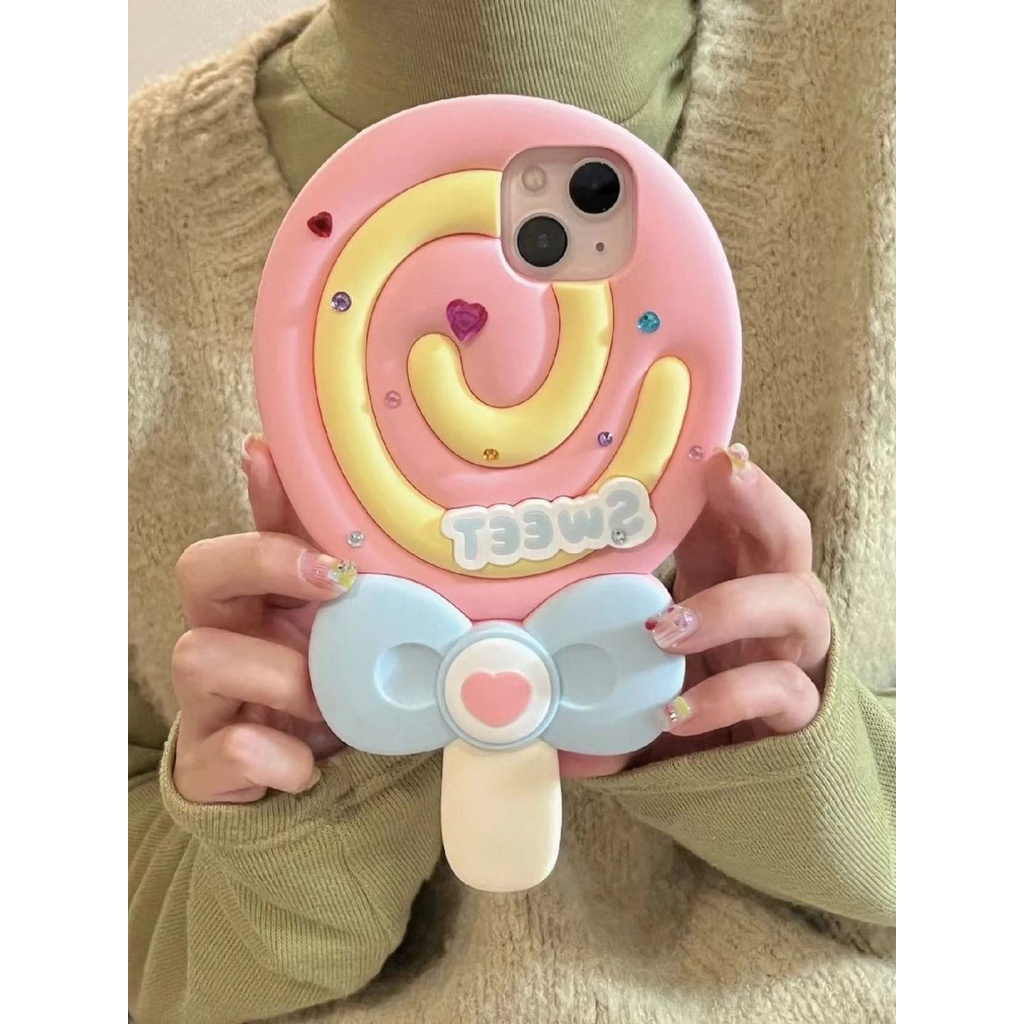 Ốp Điện Thoại Chống Rơi Hình Kẹo Mút Nơ Cho Iphone 14promax 13 11 14pro 13pro 14