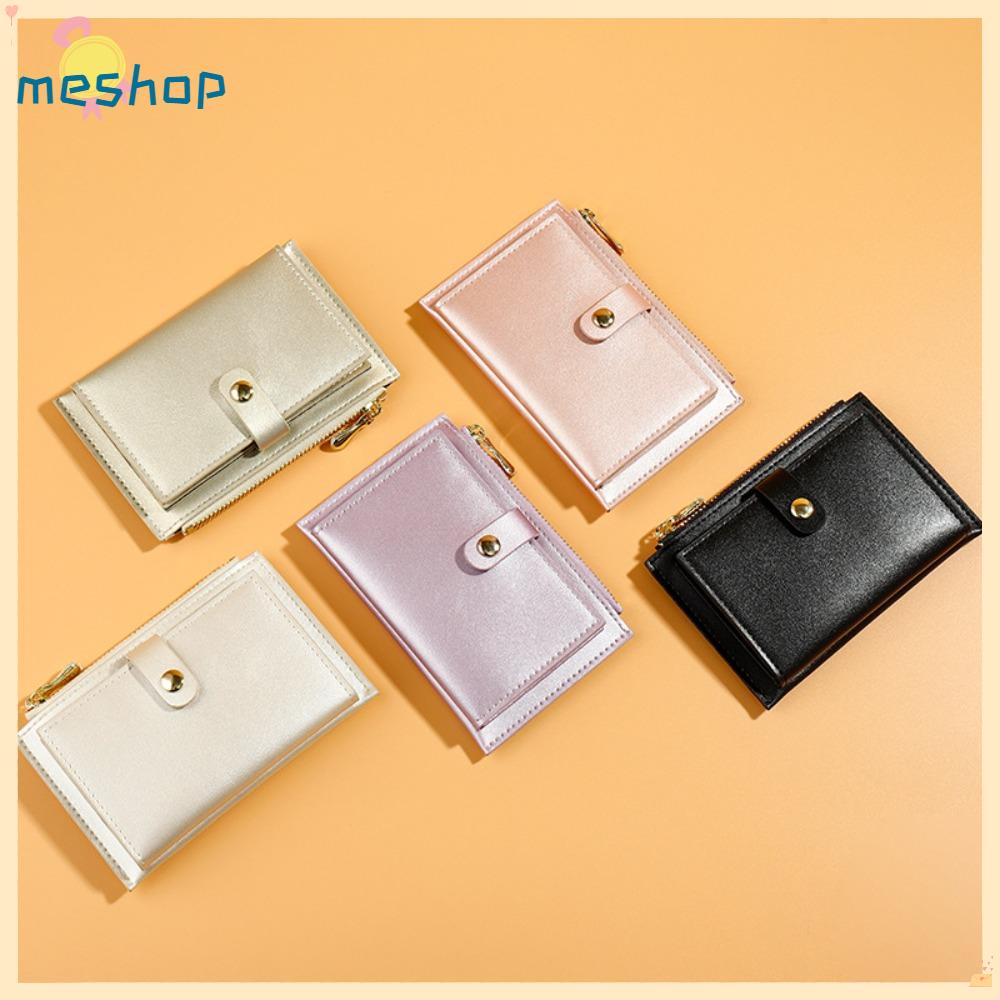 Ví Da Đựng Tiền Xu Nhiều Ngăn Có Khóa Kéo Đơn Giản ME