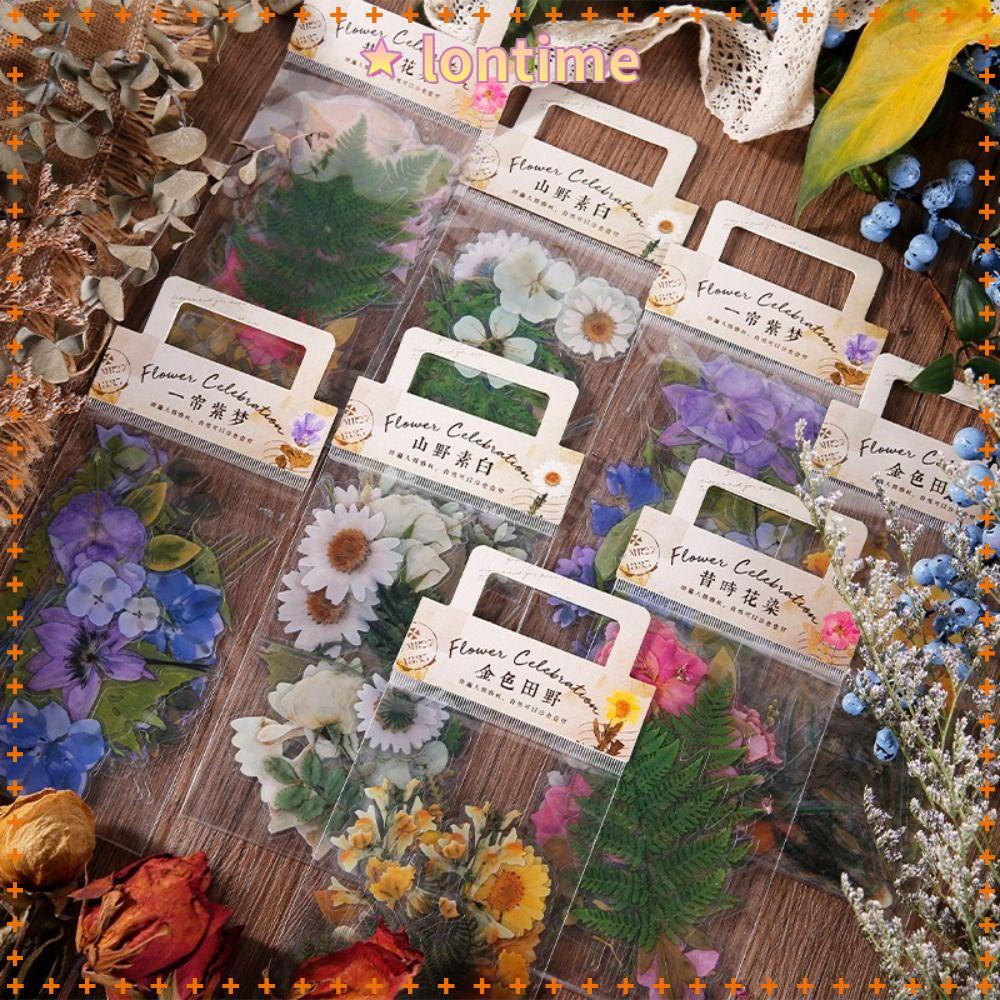 Set 160 Sticker Dán Trang Trí Sổ Tay Hình Hoa Lá Phong Cách Vintage