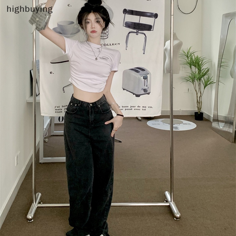 Áo Thun Lửng Ngắn Tay In Chữ Phong Cách Trẻ Trung Dành Cho Nữ