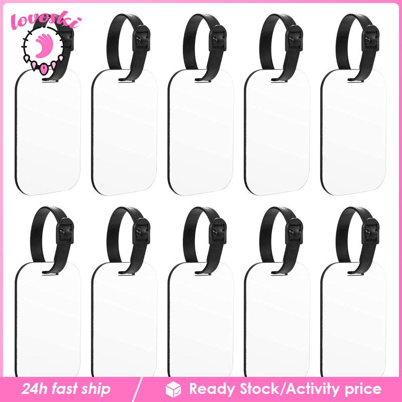 Bộ 10 Thẻ Đánh Dấu Hai Mặt Màu Trắng Có Móc Khóa Tiện Dụng