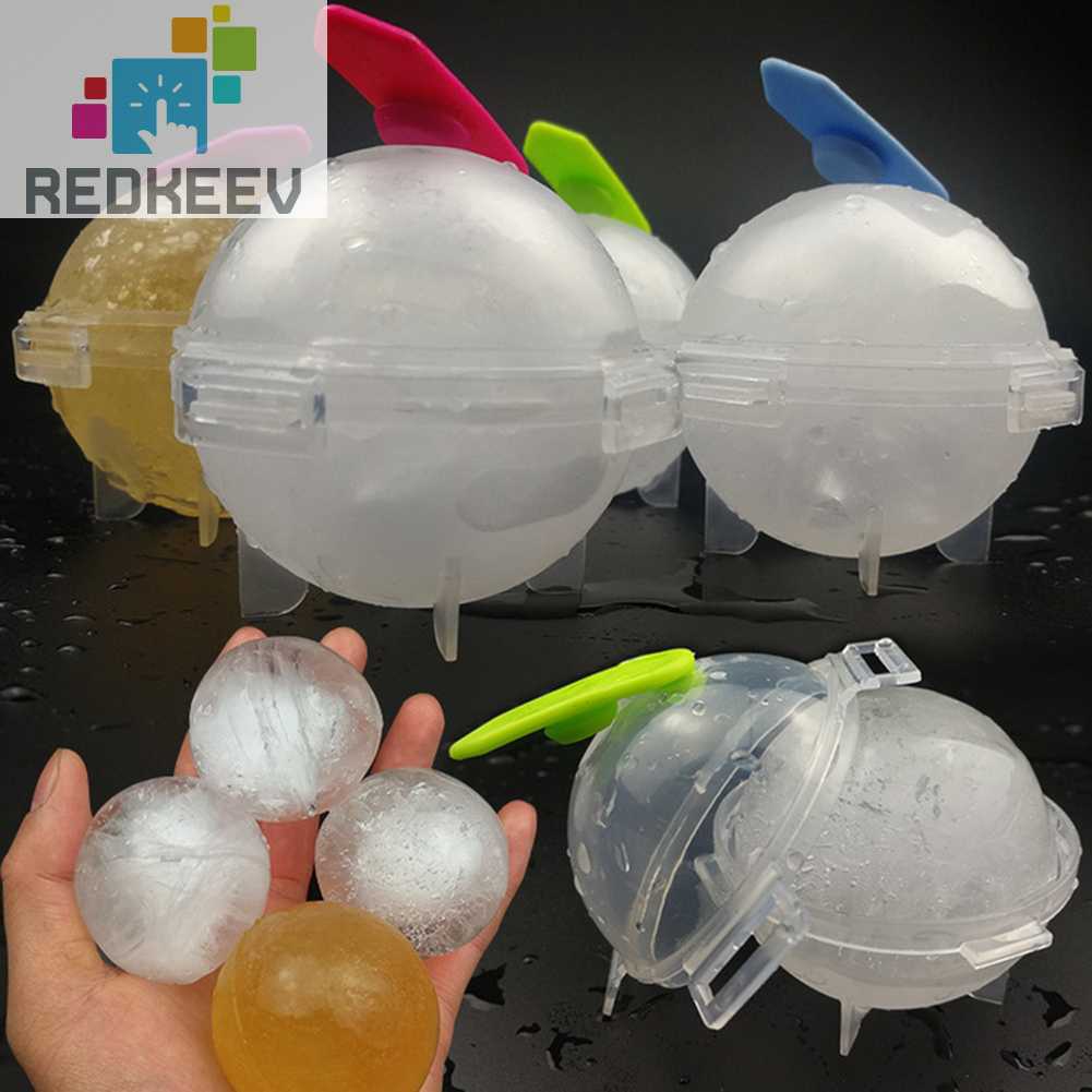 Set 4 Khuôn Làm Đá Hình Tròn Có Thể Tái Sử Dụng Màu Sắc Ngẫu Nhiên