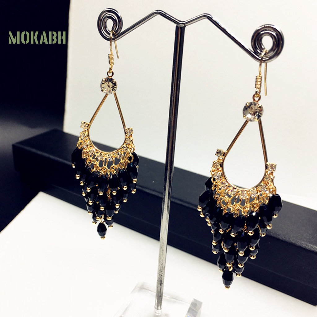 1 Đôi Bông Tai Đính Pha Lê Giả Cao Cấp Phong Cách Bohemia Dành Cho Nữ