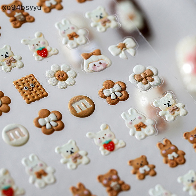 Miếng Dán Trang Trí Móng Tay 5D Hình Gấu Thỏ Đáng Yêu xo94bsyyu