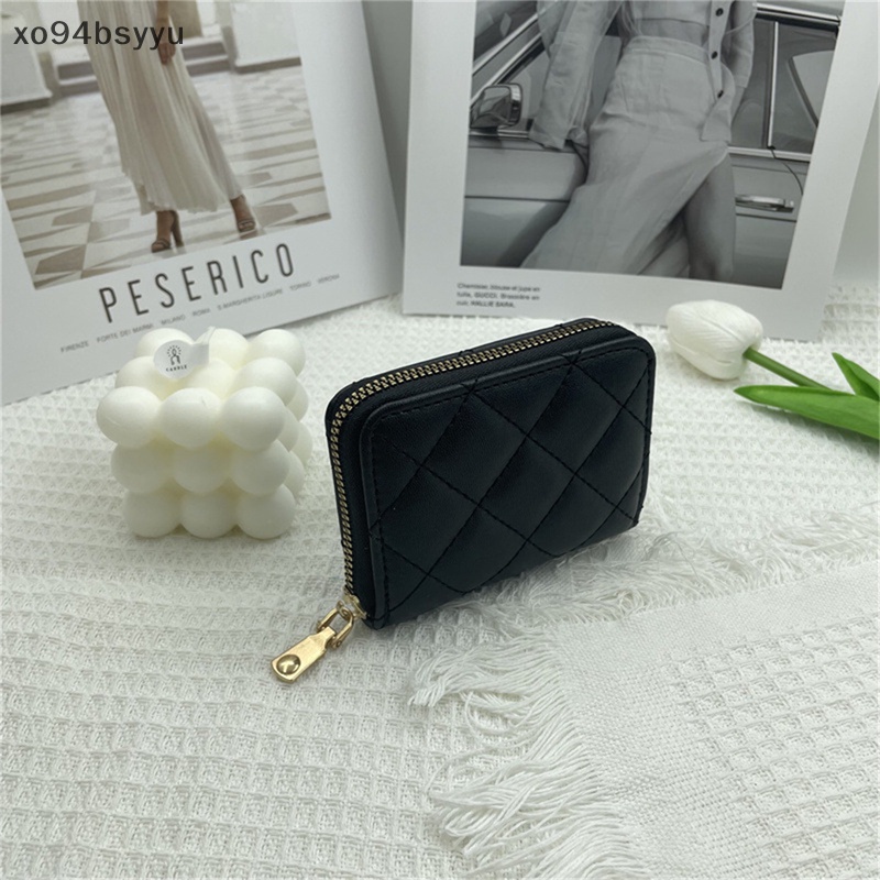 Ví Da PU Dáng Ngắn xo94bsyyu Đựng Tiền Xu Có Khóa Kéo Thêu Họa Tiết Hình Thoi Dễ Thương Cho Nữ