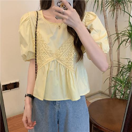 Áo Sơ Mi Ngắn Tay Giả Hai Lớp Thời Trang Mùa Hè Ngọt Ngào Dành Cho Nữ