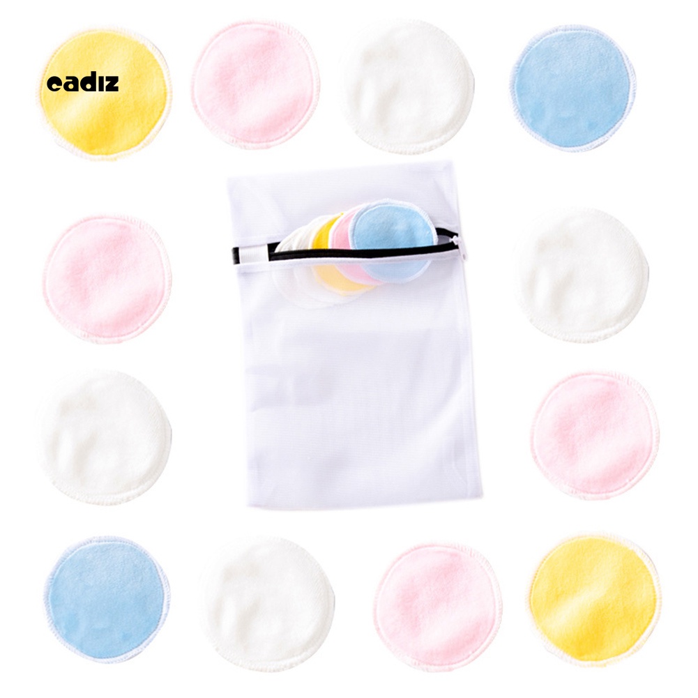 Set 16 Bông Tẩy Trang Mềm Mịn Có Thể Tái Sử Dụng Kèm Túi Đựng Tiện Lợi