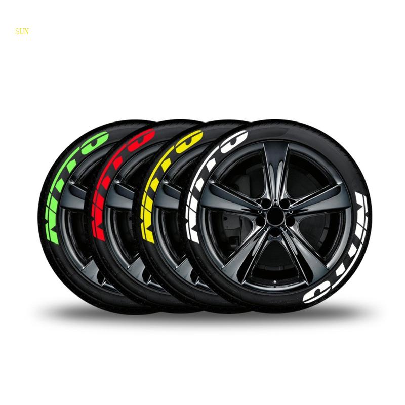 Set 8 Sticker Họa Tiết Chữ Ntto-Pattern Dùng Để Trang Trí Trục Bánh Xe