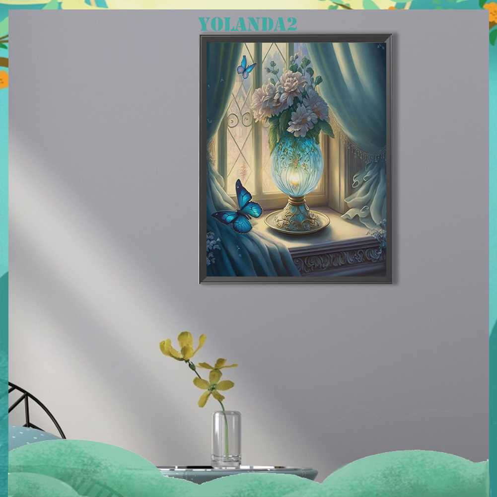 Tranh Đính Đá Kim Cương Toàn Bộ 5D DIY Hình Vẽ Hoa Trang Trí Nhà Cửa