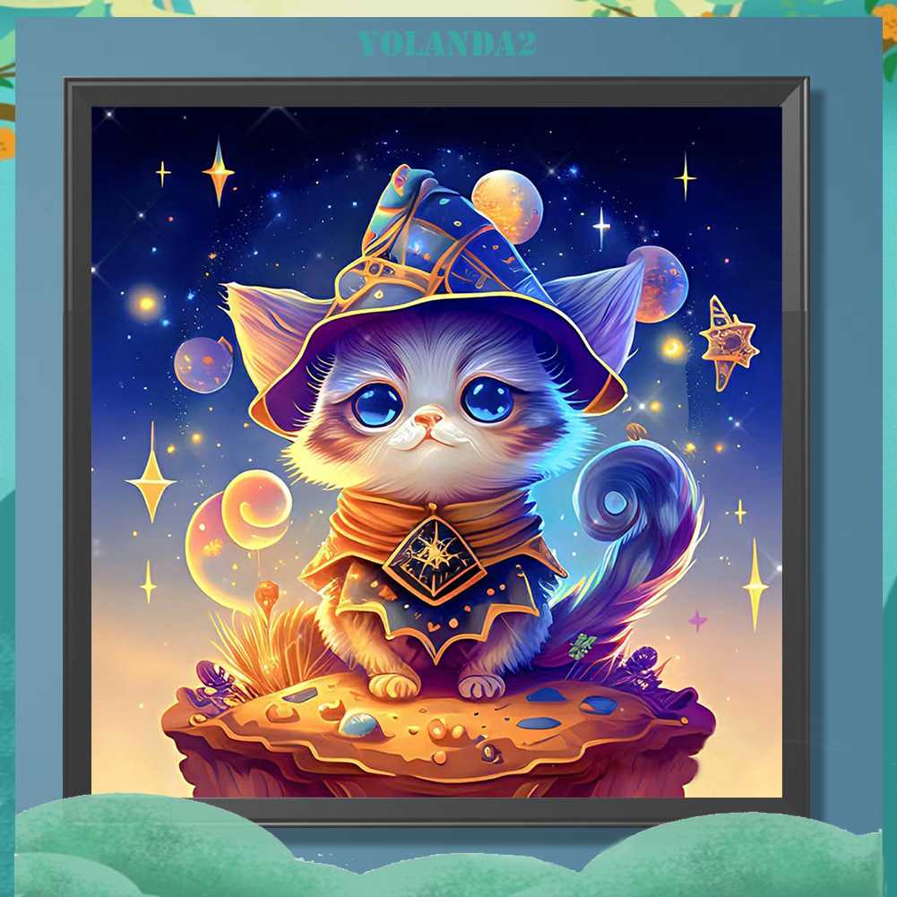 Tranh Đính Đá Kim Cương Toàn Bộ 5D DIY Hình Vẽ Mèo Trang Trí Nhà Cửa