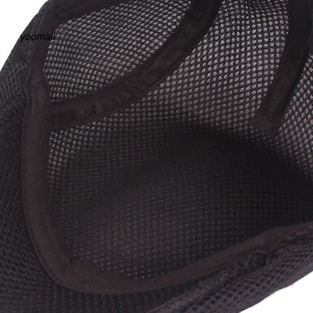 Mũ Beret Phẳng Co Giãn Màu Trơn Phối Lưới Thoáng Khí Thời Trang Cho Nam