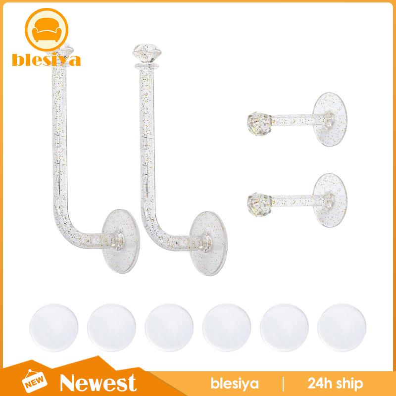Móc Treo Kẹp Tóc Gắn Tường Trong Suốt Tiện Dụng Cho Nhà Bếp / Phòng Tắm