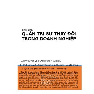 Sách - HBR Quản Lý Sự Thay Đổi : On Change Management