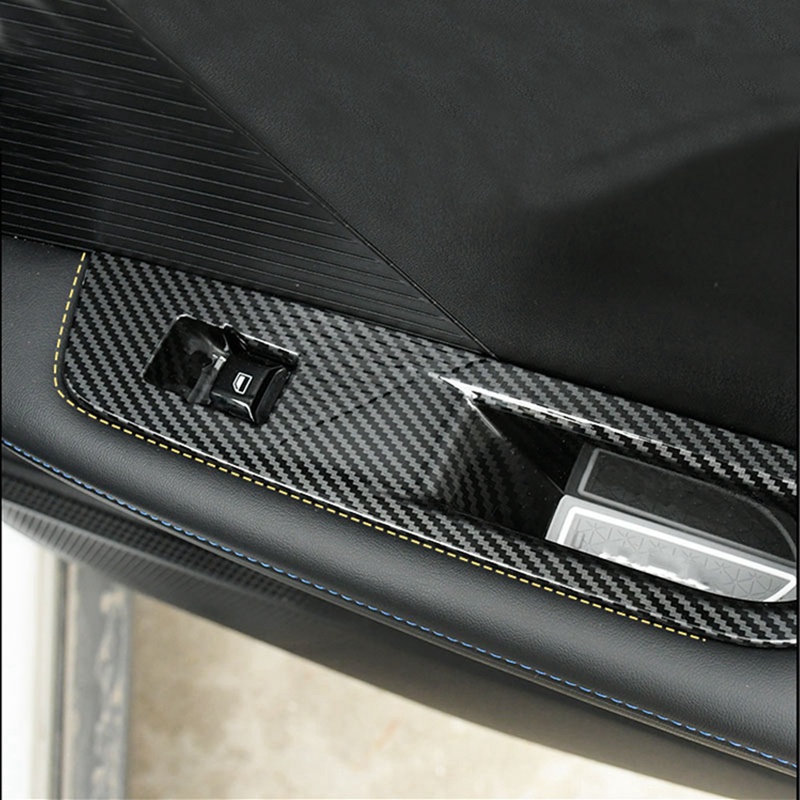 Ốp Bảng Điều Khiển Nâng Cửa Sổ Xe Hơi ABS Họa Tiết Sợi Carbon Cho MG 4 MG4 EV Mulan 2023
