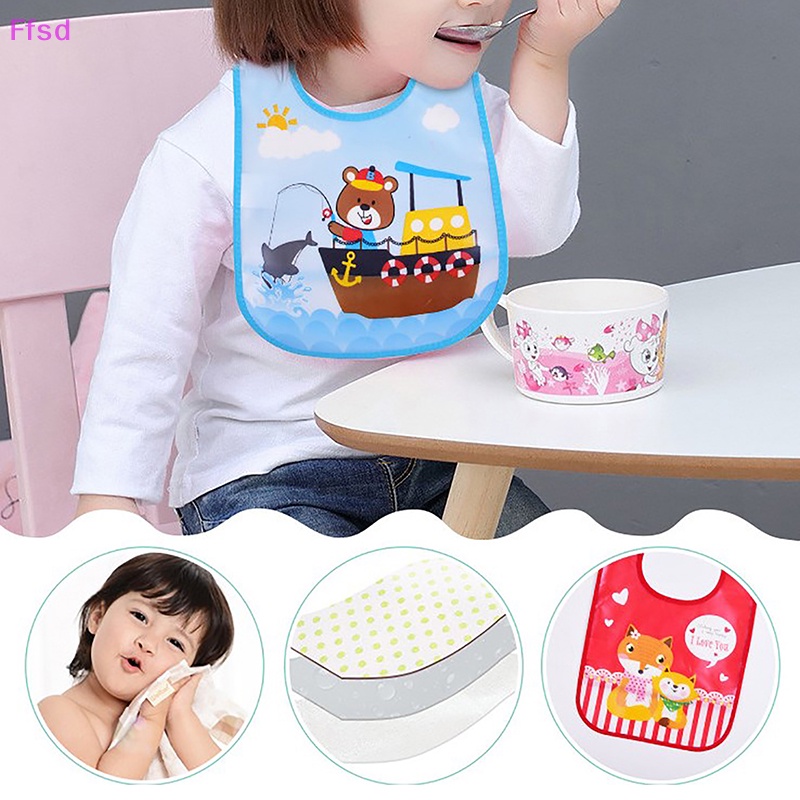 {Ffsd} Khăn Yếm Ăn Chống Thấm Nước Tiện Lợi Họa Tiết Hoạt Hình Cho Bé * Bán Chạy