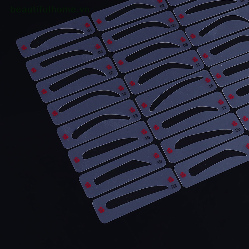 Bộ 24 Thẻ Khuôn Hỗ Trợ Kẻ Lông Mày Tiện Dụng Cho Nữ