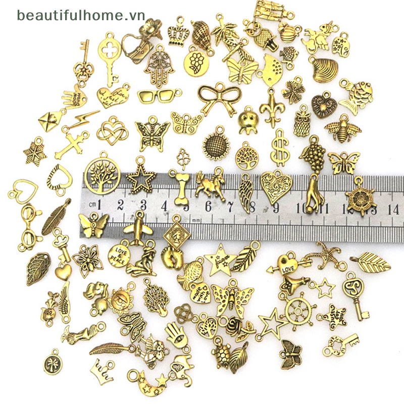 Set 50 Mặt Vòng cổ / Vòng Tay / Trang Sức Bằng Kim Loại Hỗn Hợp DIY