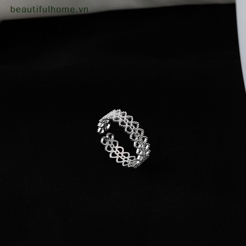 [beautifulhome] Nhẫn Hở Hình Trái Tim Rỗng Nhẹ Nhàng Cho Nữ