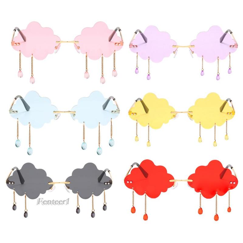 Kính Mát Không Gọng Viền Tua Rua Thời Trang Cho Nữ Fenteer1