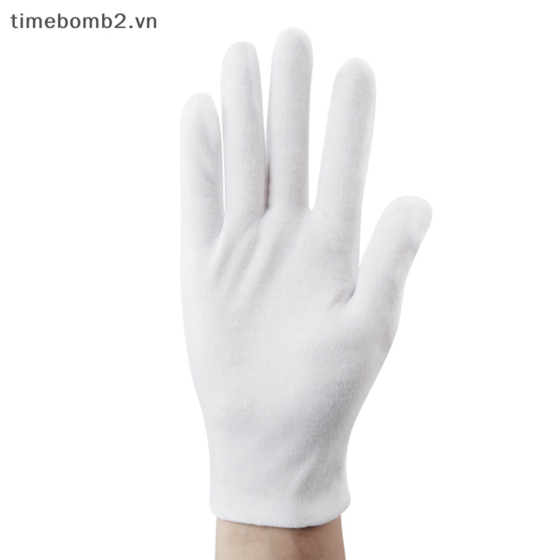 1 Đôi Găng Tay Cotton Màu Trắng Thấm Hút Mồ Hôi Dành Cho Nam Nữ