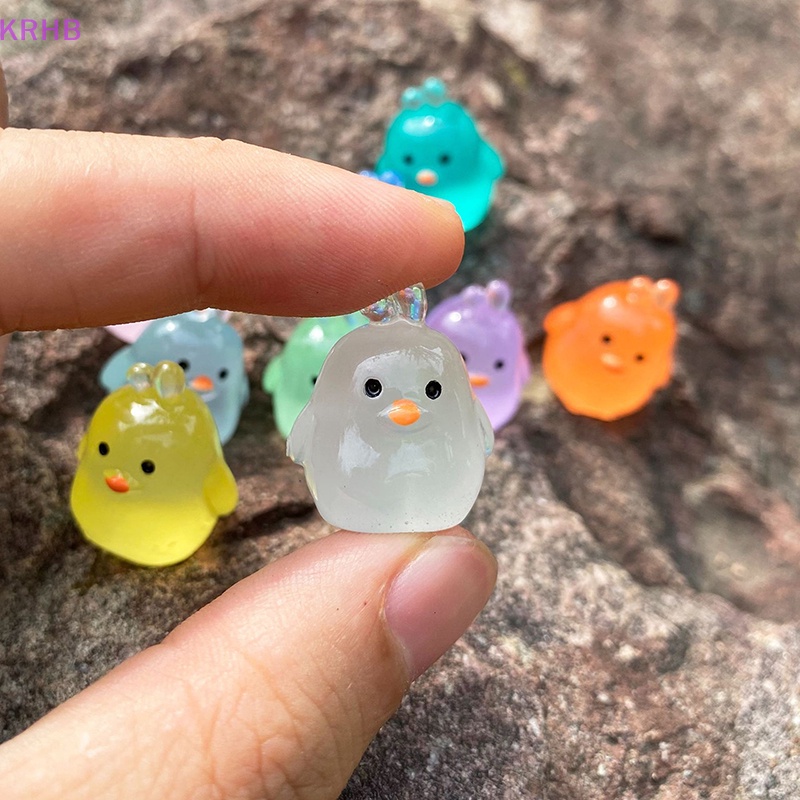 Set 5 Chú Vịt Mini Màu Dạ Quang Trang Trí Tiểu Cảnh Mới