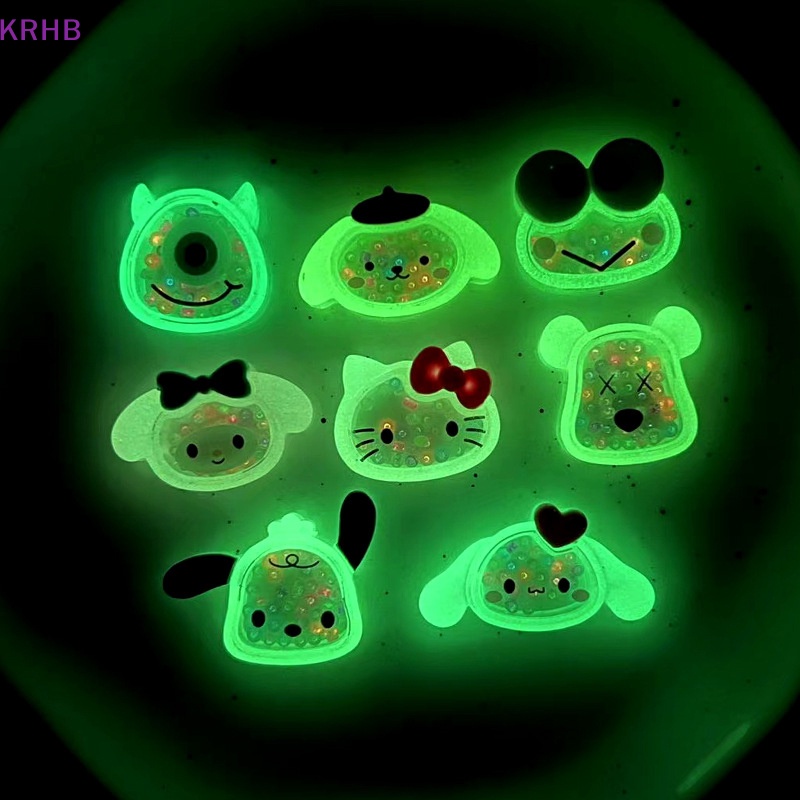 Set 6 Miếng Dán Dạ Quang Dùng Để Trang Trí Ốp Điện Thoại Hình Cây Kem Sanrio Độc Đáo Mới