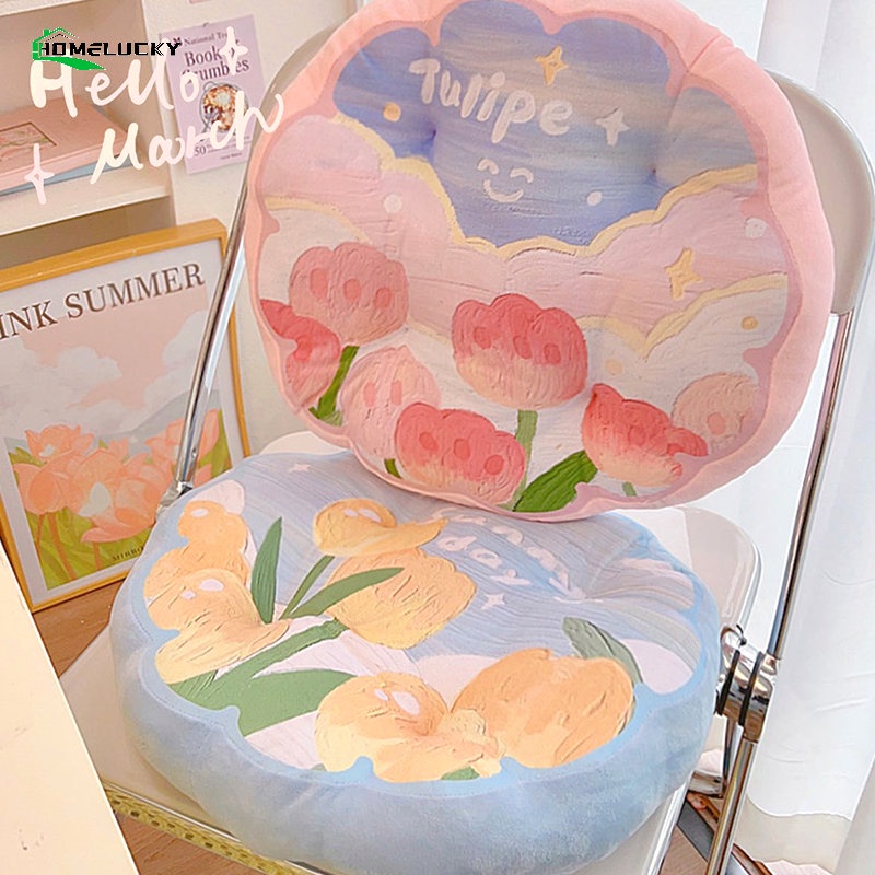 Gối Tựa Lưng Mềm Mại Họa Tiết Hoa Đơn Giản Tươi Mới Cho Nhà Ở / Văn Phòng