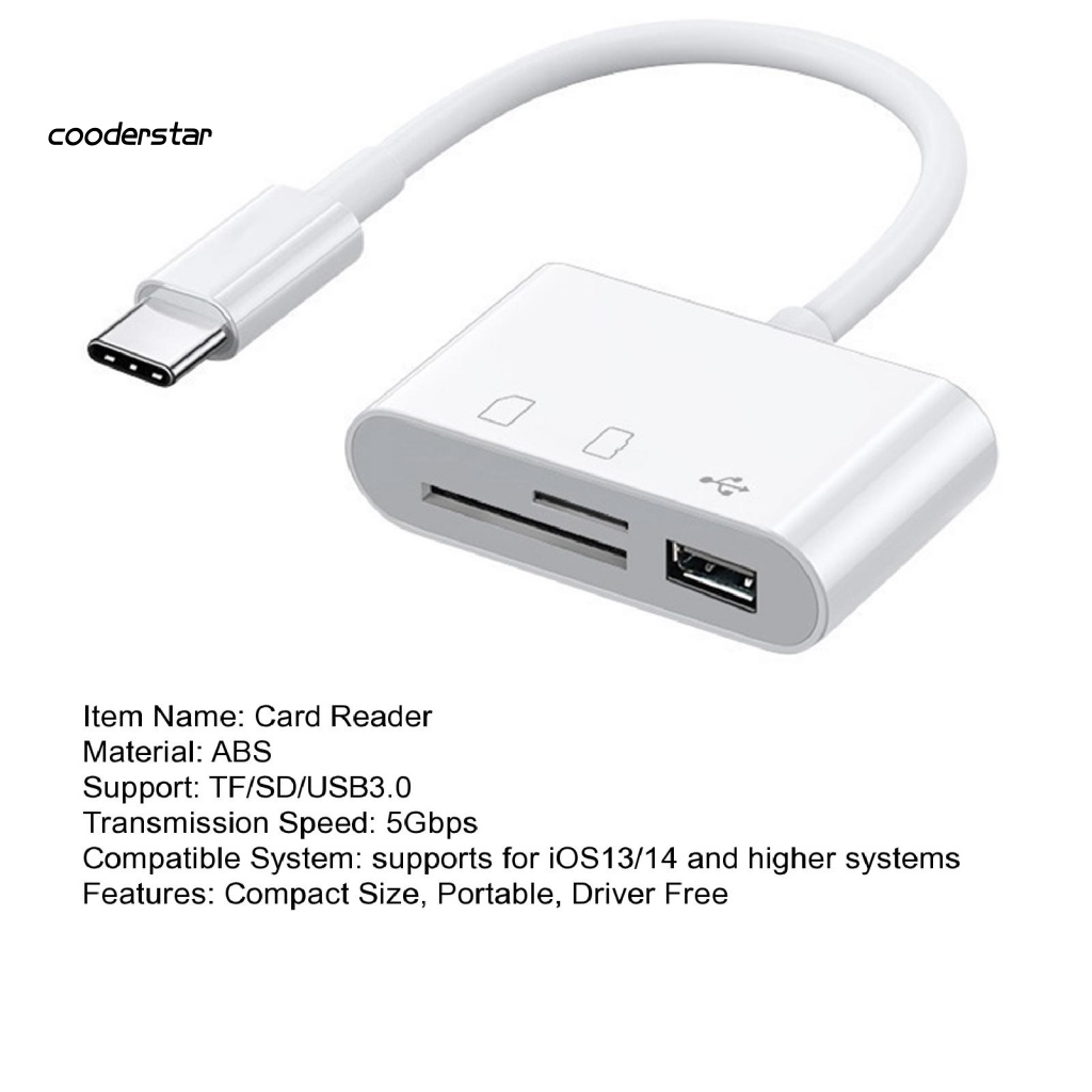 Đầu Đọc Thẻ Nhớ Chuyển Đổi Dữ Liệu Tốc Độ Cao Không Cần Lái Kích Thước Nhỏ Gọn Cổng Type-C