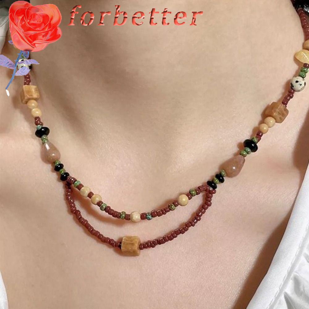 Vòng Cổ Chuỗi Hạt Gỗ Phong Cách Retro Cá Tính Cho Cặp Đôi
