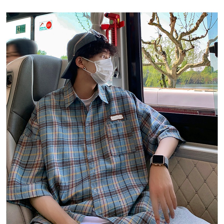 Áo Sơ Mi Tay Ngắn Phong Cách Thời Trang Đường Phố Nhật Bản Mới Cho Nam