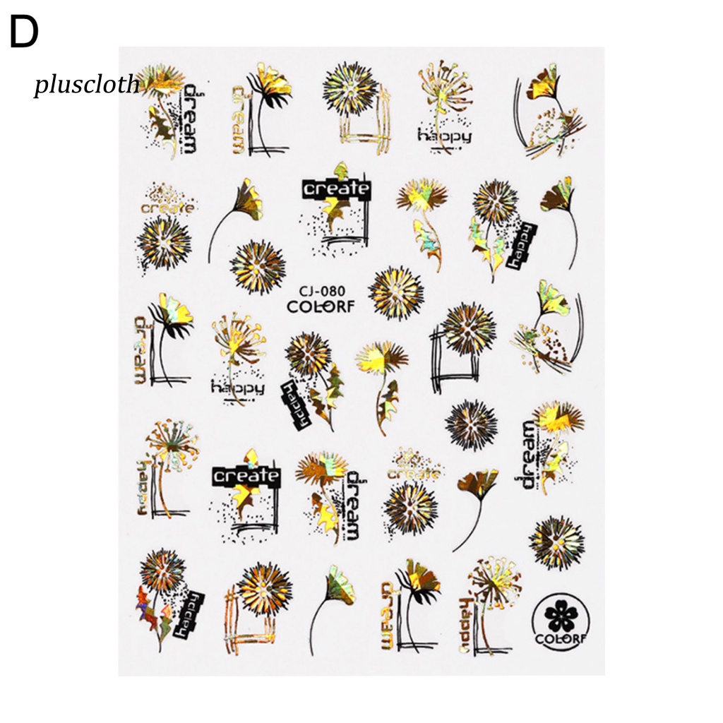 1 Tấm Nhãn Dán Trang Trí Móng Tay Tự Dính Họa Tiết Lá Bướm 3D