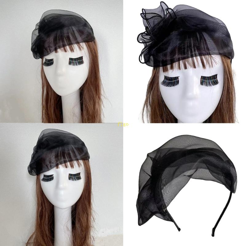 Flgo Mũ Đội Đầu Đi Tiệc Màu Đen Dành Cho Nữ