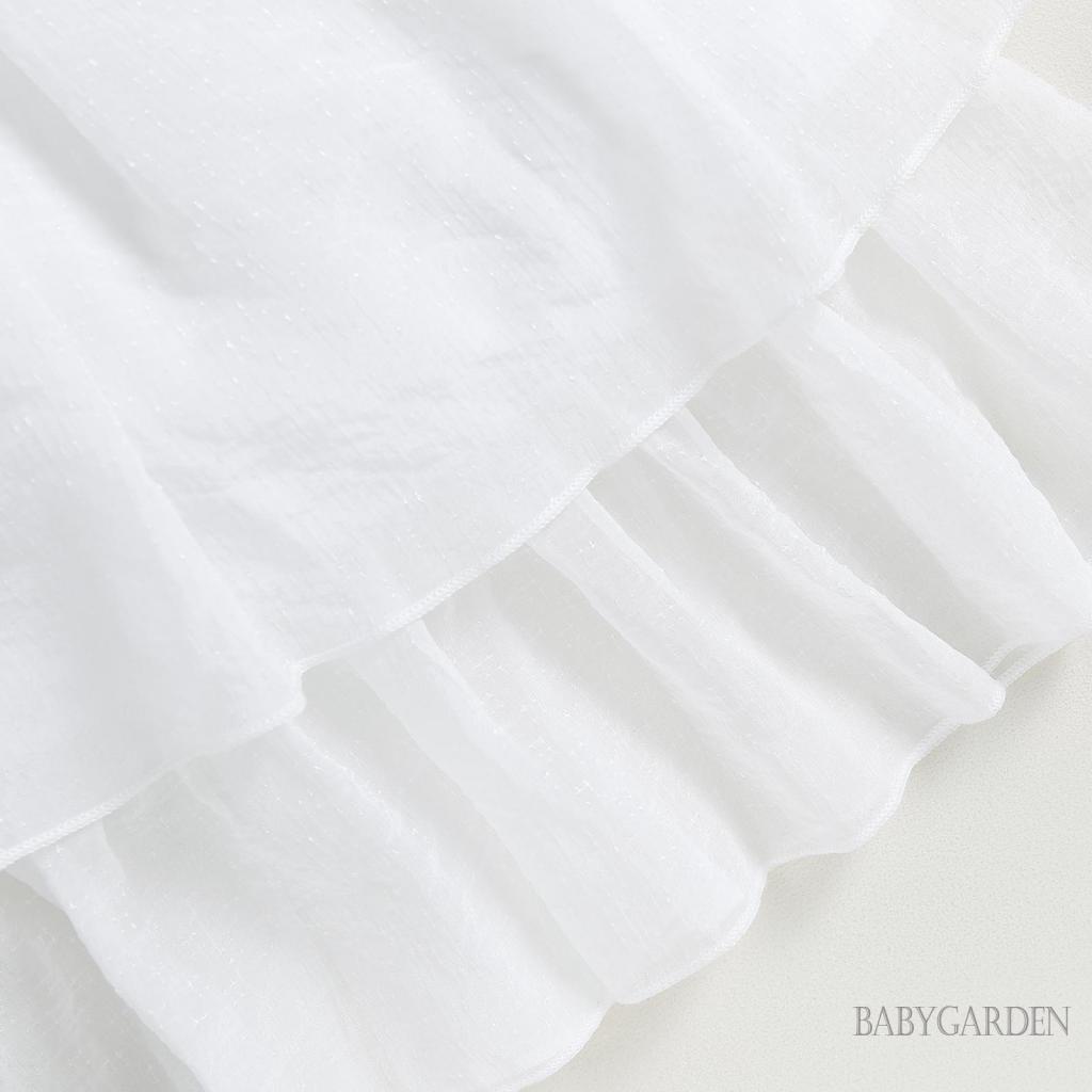 Set Đồ Mùa Hè 2 Món Gồm Áo Tay Cộc + Chân Váy Co Giãn Màu Trắng Cho Bé Gái 8-12 Tuổi