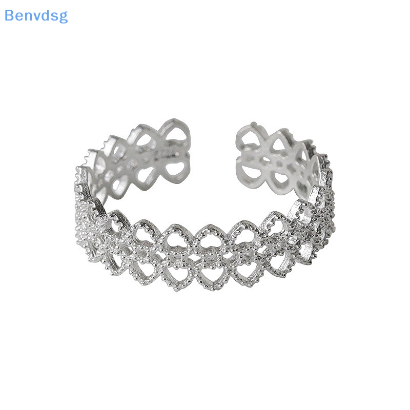 Benvdsg &gt; Nhẫn Hở Hình Trái Tim Rỗng Cảm Giác Chạm Khắc Trang Sức Cho Nữ well