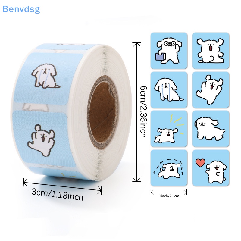 Cuộn 500 Miếng Dán Trang Trí Sổ Tay / Lều Sinh Nhật / Lễ Kỷ Niệm Hình Chú Chó Dễ Thương DIY