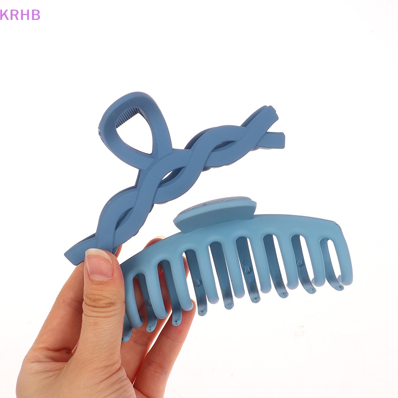 Set 8 Kẹp Tóc Càng Cua Màu Trơn Thời Trang Cho Nữ Mới