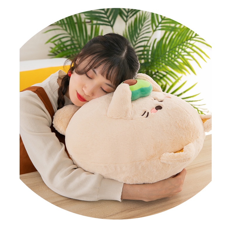 Thú Nhồi Bông Hình Chú Mèo Và Quả Bơ Dễ Thương