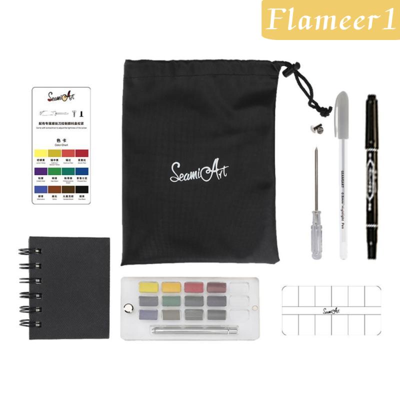 [flameer1] Bộ Màu Nước Kèm Túi Đựng Dùng Vẽ Tranh Ngoài Trời Nhỏ Gọn