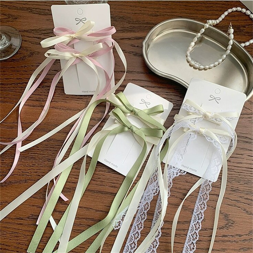 Kẹp Tóc Nơ Ruy Băng Mini Y2k Phong Cách Lolita Ngọt Ngào Cho Nữ