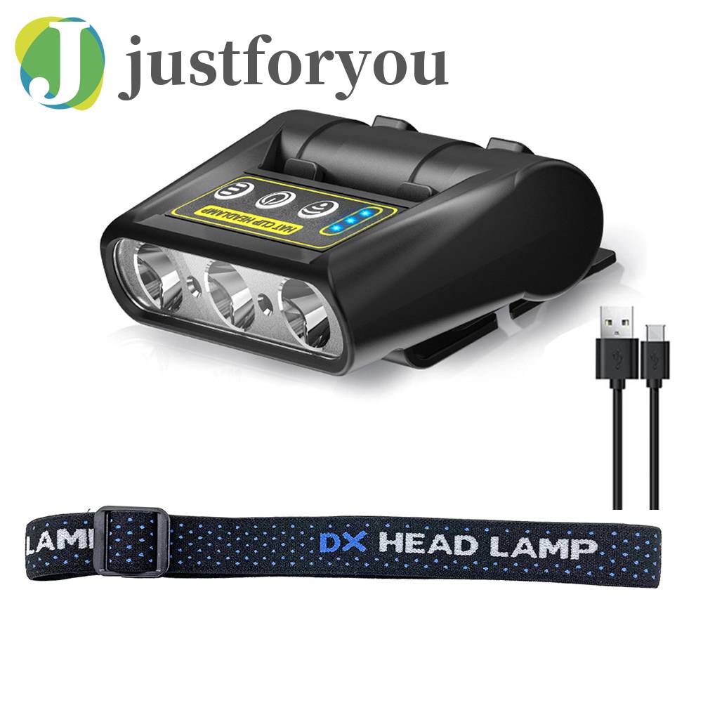 Đèn Pin Đeo Đầu Cảm Ứng Có Kẹp Gắn Mũ Cho Hoạt Động Ngoài Trời