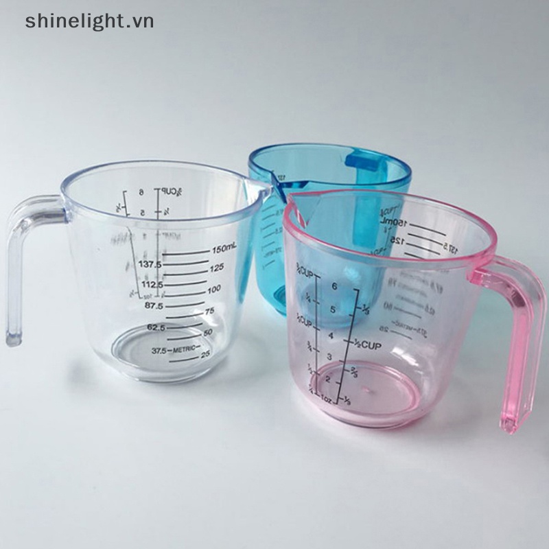 Cốc Đong Bằng Nhựa Trong Suốt Có Tay Cầm 150ml Tiện Dụng Cho Nhà Bếp