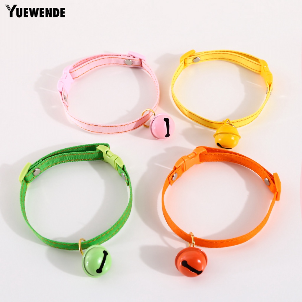 Vòng Cổ Denim Màu Trơn Trang Trí Chuông Cho Thú Cưng