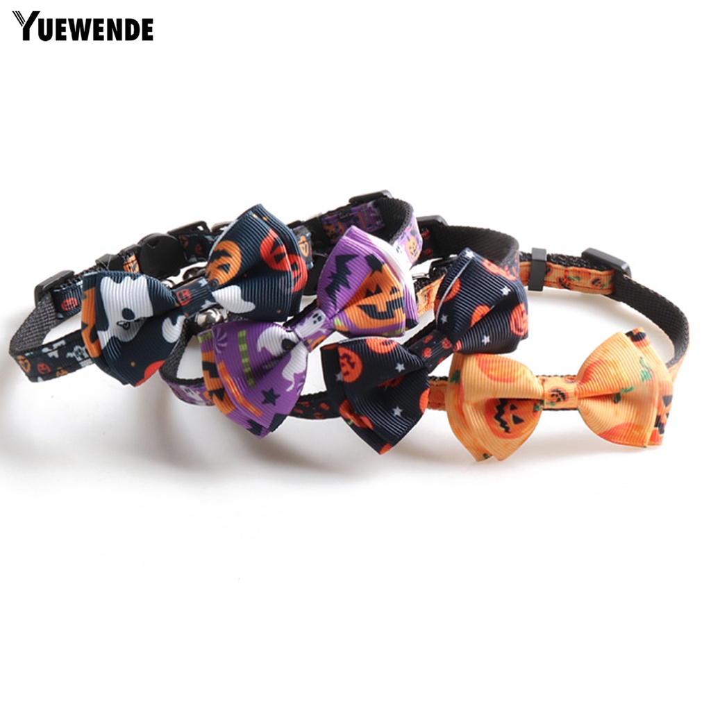 Vòng Cổ Polyester Họa Tiết Bí Ngô Có Chuông Cho Thú Cưng YQ.E