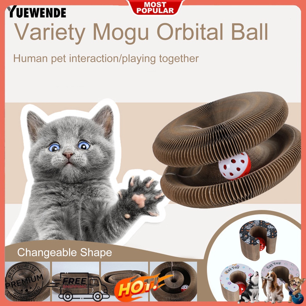 1 Bộ Bảng Đồ Chơi Tập Xoay Kèm Chuông Hình Accordion Có Thể Gập Lại Tương Tác Với Mèo