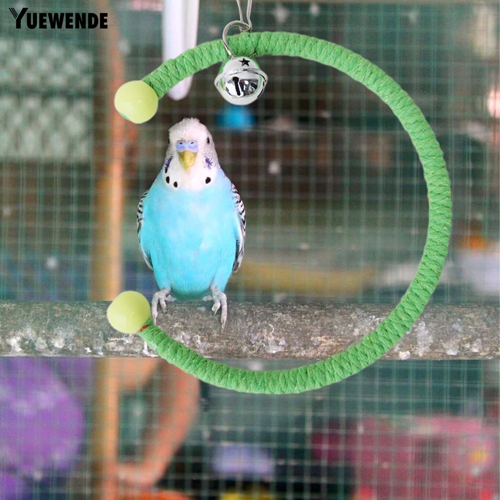 Đồ Chơi Dây Thừng Cotton Bện Nhiều Màu Sắc Có Chuông Treo Lồng Chim Vẹt Cỡ Nhỏ / Vừa / Nhỏ