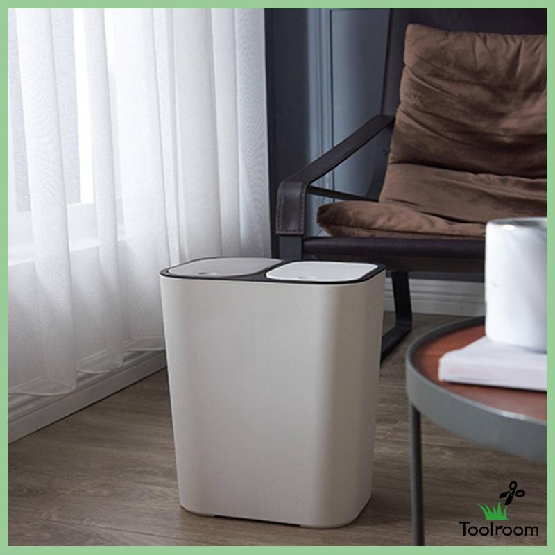 Thùng Rác Tái Sử Dụng Được 15 Lít Và Khô Màu Trắng Cho Nhà Bếp