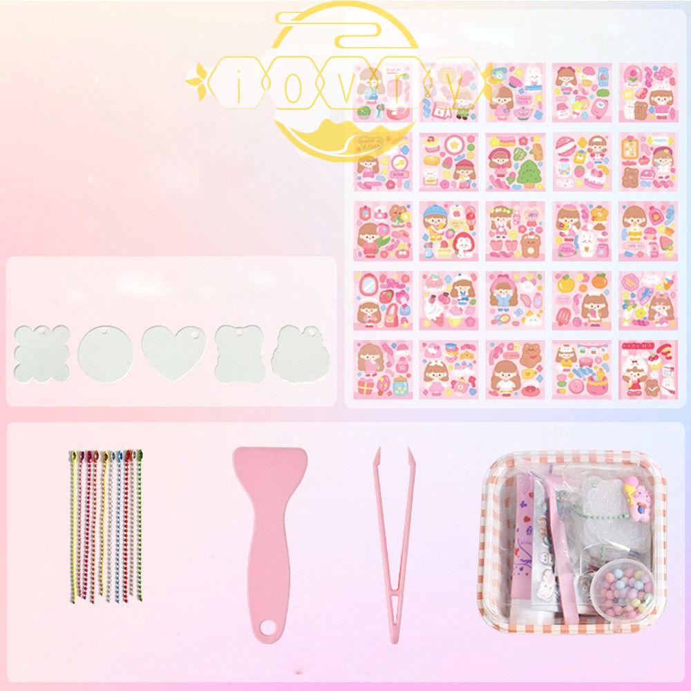 Bộ Sticker Gooka Hoạt Hình Vui Nhộn Có Móc Khóa + Nhíp + Thẻ Goo DIY Làm Quà Tặng Cho Bé