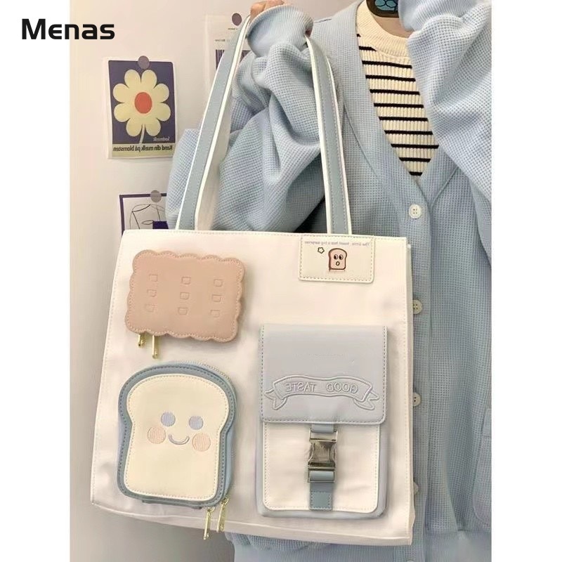 Set 2 Túi Tote Đeo Vai Sức Chứa Lớn Dễ Thương Cho Nữ