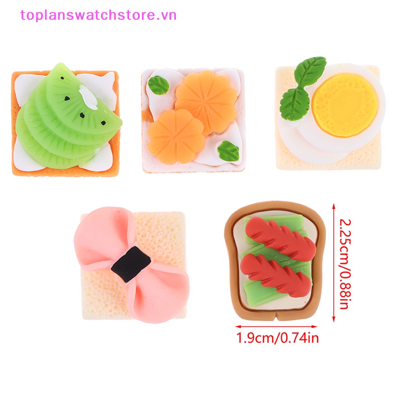 Set 5 Mô Hình Bánh Mì Tráng Miệng Trang Trí Nhà Búp Bê