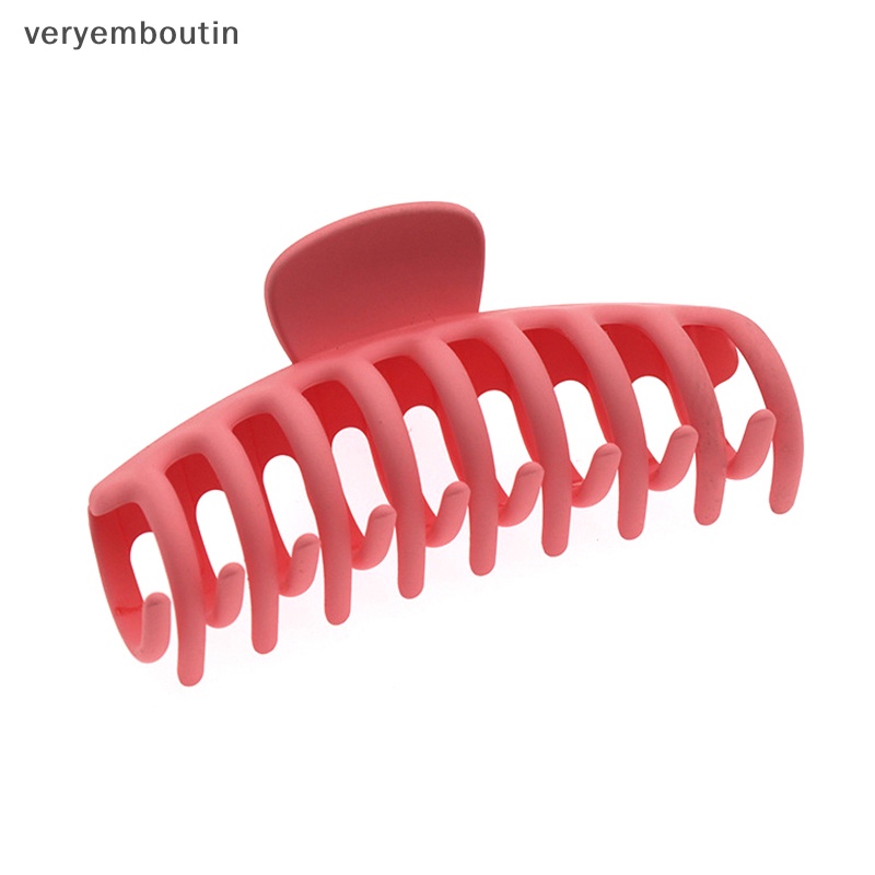 Kẹp Tóc Càng Cua Lớn Bằng Nhựa Màu Trơn Thanh Lịch Cho Nữ